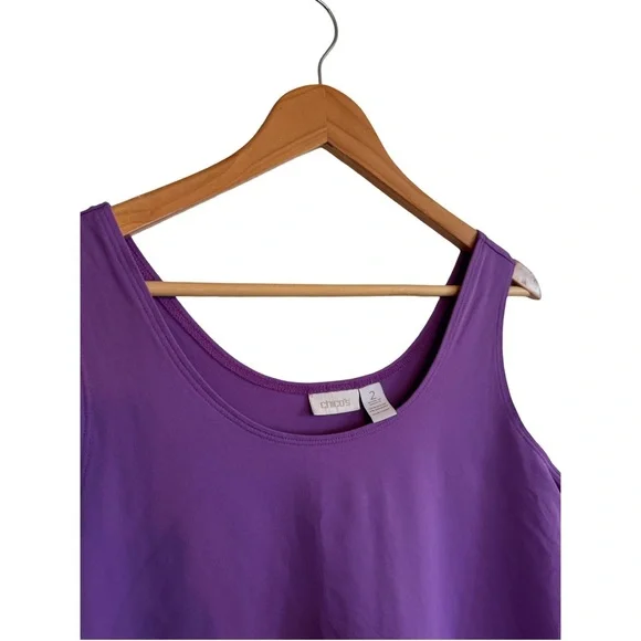 Chico’s Purple Tank Top Size 2 Large - Picture 2 of 4